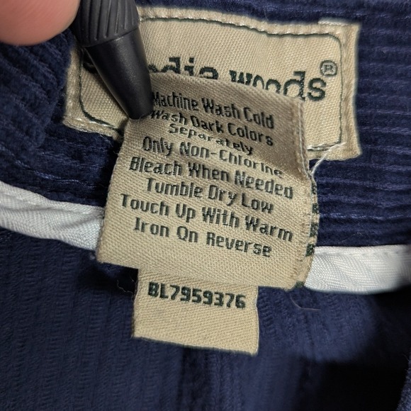 VTG Scandia Woods Mens Navy Blue Corduroy Pleated Cuffed Pants 38S Cotton - Picture 5 of 10